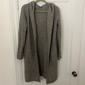 Aritzia community hooded long sweater, grey, size S